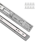 20 Inch Soft Close Drawer Slides Two Pairs Beefy Heavy Duty Side Bottom Mount Rails Ball Bearing Full Extension For Kitchen Cabinets And Dressers 100 Lbs Load Capacity with mounting screws