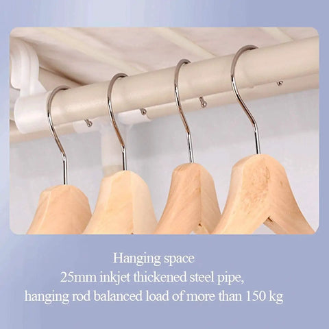 Heavy Duty Portable Wardrobe Cloth Storage Closet With Sturdy Steel Bar Hangar Rack Roomy Keeper For Coats And Daily Layers No Sweat Snap Lock Assembly Dust Resistant Shell For Tight Spaces