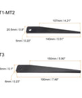 Diagram of 2 Pack Morse Taper Drift Keys Carbon Steel Drill Chuck Sleeve For MT1 MT2 showing dimensions and design