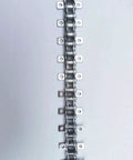 Heavy Duty 1.5Meter Stainless Steel Roller Conveyor Chain With Bending Plates For Industrial Drive Systems And Silent Transmission Power Moves viewed from top, showing link structure.