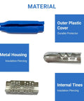 Blue Gel Filled Wet B Type Wire Connectors For Low Voltage Splice Waterproof Outdoor Crimp Beads Great For Alarm And Telephone Wiring Silicone Insulated With Moisture Barrier 1000 Pcs components shown