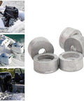 5 Pcs Marine Round Zinc Anodes for Suzuki Outboard 4 Stroke Motors next to outboard engines in water