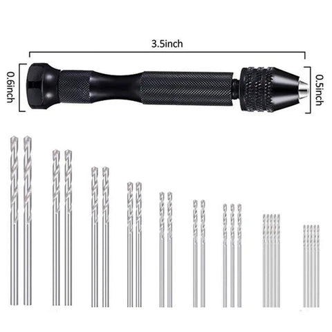 37 Piece Pin Vise Hand Drill Kit For Jewelry Making Mini Manual Drill Set with micro twist drills and pin vise dimensions