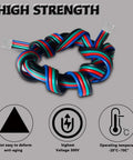 Coiled 100 ft RGB 4 Wire LED Extension Cable 22 AWG 4 Pin Tinned Copper For 3528 5050 RGB LED Strips High Conductivity OFC Wire