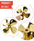 Beefy Four Blade Zinc Alloy RC Boat Propeller With Gold Plated Finish 4Mm Shaft 55Mm Or 60Mm Diameter showing details