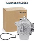 Heavy Duty Electric Engine Water Pump Compatible With Toyota Prius Prius C Prius V And Lexus CT200h Hybrid Cooling System Replacement 161A029015 showing silver pump with gasket next to box.