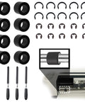 32 Pack Replacement Rubber Rollers Kit For Cricut Maker 3 And Maker With Anti Slip Clips Stainless Blades Clip Rings And DIY Repair Accessories A Full Maintenance Set For DIYers And Craft Pros. rubber rollers, clip rings, blades in black