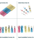 Top Notch 150 PCS Insulated Wire Terminals And Butt Connectors Solder Sleeve Assorted Heat Shrink Kit For Cars Trucks And Wiring Projects, assorted terminals