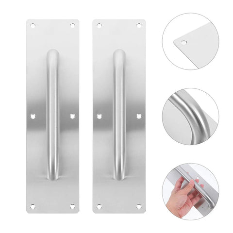 Stainless Steel Sliding Barn Door Pull Handle Set With Geometric Contemporary Look, Easy No Fuss Surface Mounted Installation, 2 Pack