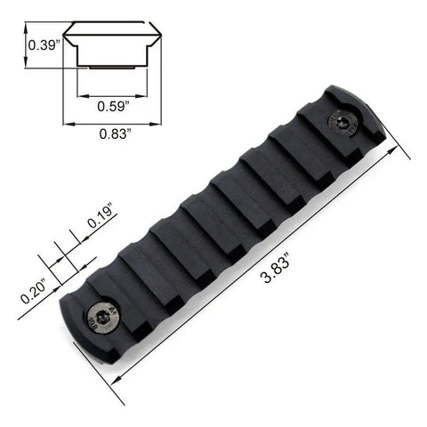 Heavy Duty 9 Slot Rail For M Rail System With Chamfered Edges And Beveled Ends Made From Aircraft Grade 6061 T6 Aluminum Anodized Finish