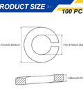 Diagram of Five Sixteenth Inch Split Lock Washer In 304 Stainless Steel That Grips And Stays Rust Free Bright Dip Finish