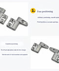 2 Pack Zinc Alloy Damping Hinge Set With 360 Degree Rotatable Torque Shaft For Cabinet And Gate Friction Hinges 0.56 Nm Right Hand Smooth Self Closing Quiet Operation, featuring metal hinges on white background with free and symmetrical positioning descriptions