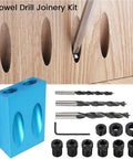 Pocket Hole Screw Jig And Dowel Drill Joinery Kit For Woodworking, Pro Carpentry Locator And Angled Drill Guide for hidden screws