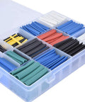 Awesome 670 Piece Assorted Heat Shrink Tubing Kit For Heavy Duty Electrical Insulation And Waterproof Cable Bundling In Multicolor Polyolefin Material Perfect For DIY Repair Projects And RC Drones By Professionals. Assorted heat shrink tubing kit in plastic case, multicolor polyolefin
