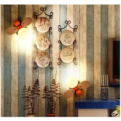 Bee Shaped Kids Wall Light With Glass Shade Cute Sconce For Girls And Boys Bedroom Hardwired Night Light on wall