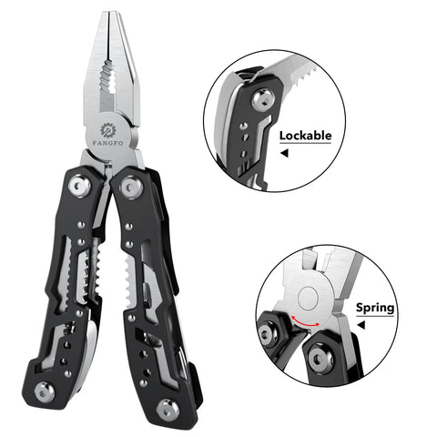 14 In 1 Multitool With Safety Locking Built For Survival And Outdoor Adventures featuring pliers with lockable blade mechanism