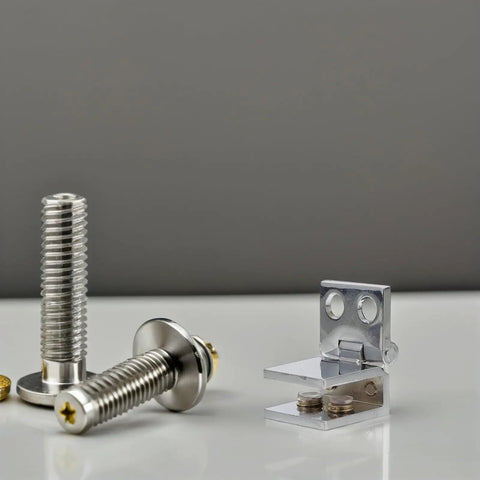 Rock Solid No Drill Glass Door Pivot Hinges That Work Great For Cabinets And Shower Enclosures Built With Strong Zinc Alloy shown with screws