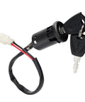 2 Wire Ignition Key Switch Lock For Electric Scooters Golf Carts And Motorcycles Zinc Alloy Cylinder Easy Install Durable Heavy Duty Starter Switch Parts 1 Pack, black wires and keys