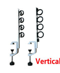 Aluminum Clamp On Rod Holder For Truck And Boat Holds Four Rods With Bungee Cord Security Universal C Clamp Marine Grade Fits Truck Beds Canoes Pontoon Boats, vertical view