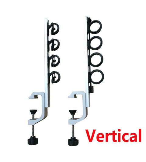 Aluminum Clamp On Rod Holder For Truck And Boat Holds Four Rods With Bungee Cord Security Universal C Clamp Marine Grade Fits Truck Beds Canoes Pontoon Boats, vertical view