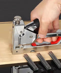 Hella Tough F25 Pneumatic Nailer Staples With 1000 Count U Shaped Brad Nails High Carbon Steel Construction for fastening wood.