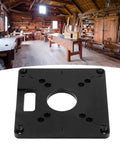 Six Piece Aluminum Alloy Milling Flip Board Inset Plate Kit For Router Tables And Trimming Machines, heavy-duty black base plate