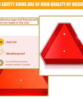 Premium Quality Heavy Duty Aluminum Slow Moving Vehicle Triangle Safety Sign features retro reflective property and weatherproof design.