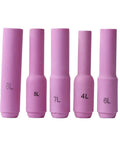 Set of pink ceramic cups from 67 Pcs TIG Welding Torch Accessories Kit With Gas Lens Collet Bodies Alumina Nozzle Ceramic Cups