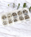 304 Stainless Steel C Shaped Retaining Clips Set 100 Pieces Split Washer Kit For M8 in plastic organizer box
