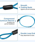 Blue Heavy Duty Safety Cable Wire Rope With Double Loop Built To Last 1.64 Ft showing smooth coating and loop ends