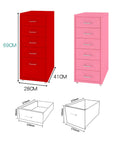 Metal File Cabinet On Wheels With Five Drawers For Office Storage Mobile Filing Cabinet In Black And Six Color Options