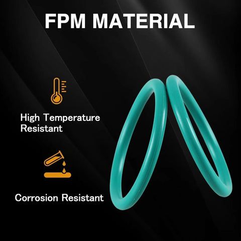 KPALAG teal O-ring seal set, two FPM material coolant seals for radiator hose and T-pipe leak repair