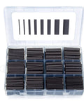 Clear case with 650 Piece Heat Shrink Tubing Kit 8 Sizes Assortment Pro Grade With Storage Case UL Approved 2 To 1 Shrink Ratio