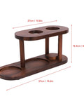 Sleek Solid Wood Pour Over Coffee Station With Elevated Brewing Platform And Dope Spacious Organizer viewed from side, measuring 27cm by 37cm.