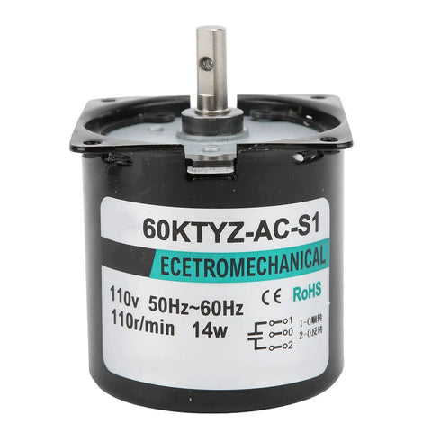 Heavy Duty 14 Watt Ac Synchronous Motor With High Torsion Metal Gears And Pure Copper Coil For Smooth Central Shaft Bracket Automated Industry Use at 110rpms