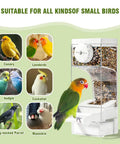 No Sweat Semi Enclosed Automatic Bird Feeder With Generous Fifty Ml Seed Stash For Parrots Canaries And Cockatiels Easy Open Lid with small birds.