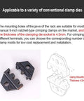 Heavy Duty Electric Terminal Crimping Tool For 0.04-6 Mm2 Wires With Foot Pedal And Led Light showing clamp dies with 4mm thickness.