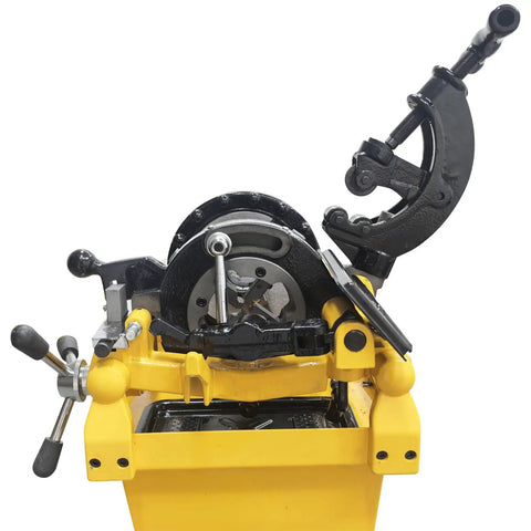 Heavy Duty Electric Pipe Threading Machine Half To Two Inch NPT Threader 220V Power shown from the front with detailed controls.