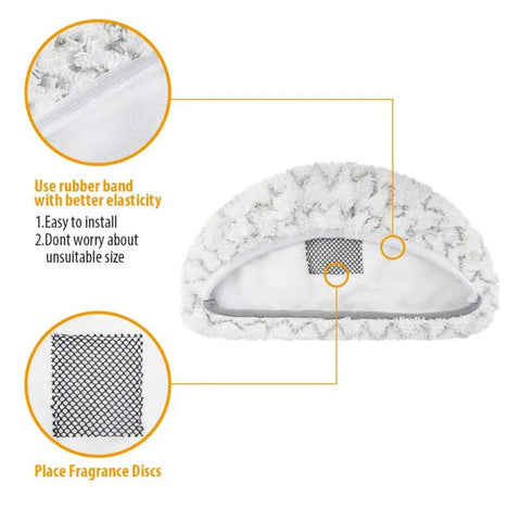 Washable Reusable Steam Mop Pads For PowerFresh Compatible With 1940 1440 1544 Series, elastic rubber band and fragrance disc slot