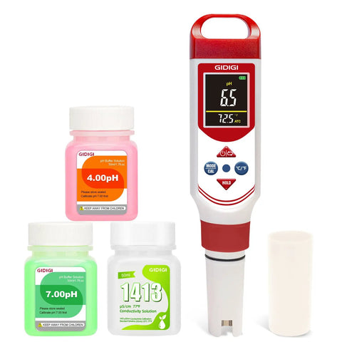 4-In-1 Water Tester With Color Screen Display And Pro Grade Accuracy PH EC TDS PPM Meter for Hydroponics Drinking Water with calibration solutions
