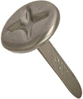 Durable Metal Paper Fasteners 10mm Screw Style Brads In Sleek Pewter Finish Bulk Pack Of 25, close-up of pewter brad with Phillips head.