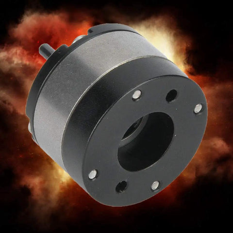 Beefy Planetary Gear Reducer For 540 RC Motors, High Performance 1/3 Reduction with durable metal gears against fiery background