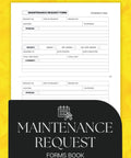 Facility Maintenance Request Forms Kit For Building Pros With A Complete Repair Log And Easy Track System shown with forms book.