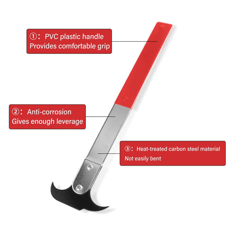 Oil Seal Puller Tool With Dual Hook Tips For Auto Seals Pro Grade Universal Grease Seal Removal Tool with PVC handle and steel body.