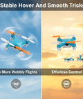 Ultra Dope Mini Drone For Beginners with easy stunt flights showing altitude hold and smooth control in blue sky setting.