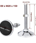 Beefy 4 Pack Heavy Duty Leveling Feet M20 Thread With Nuts, Adjustable Furniture Levelers For Heavy Benches And Equipment, Supports Up To 1700kg, Rubber Anti Slip Base, 185mm Total Height, 100mm Base Diameter, 150mm Thread Length, M20 steel leveling foot