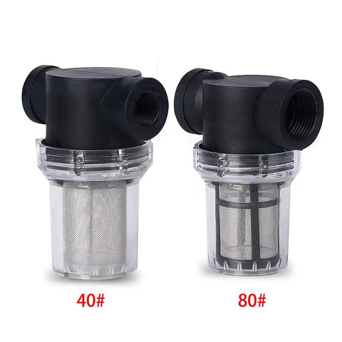 Inline Water Pump Strainer Filter For Garden Pond And RV 1 Inch 40 And 80 Mesh Stainless Steel Screen with Transparent Bowl