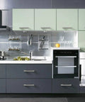 Modern kitchen cabinets with 10 Pack 5 Inch Cabinet Pulls Brushed Nickel Finish With Stainless Steel Tubes For Kitchen Cabinets And Bathroom Hardware Drawer Handles 128mm Hole Center Spacing Durable Zinc Alloy Base Designed For Heavy Use And Easy Clean
