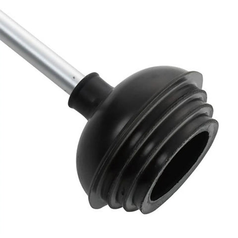 Close-up of Dual Pack All Angle Toilet Plungers With Heavy Duty Aluminum Handles, Patented Four Step Suction Cups