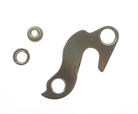 Beefy Derailleur Hanger Replacement For Mountain Bikes Bolts Included Silver Aluminum Alloy Built For Rugged MTB Frames Remedy Navigator Liquid Gary Fisher 230026 with bolts.
